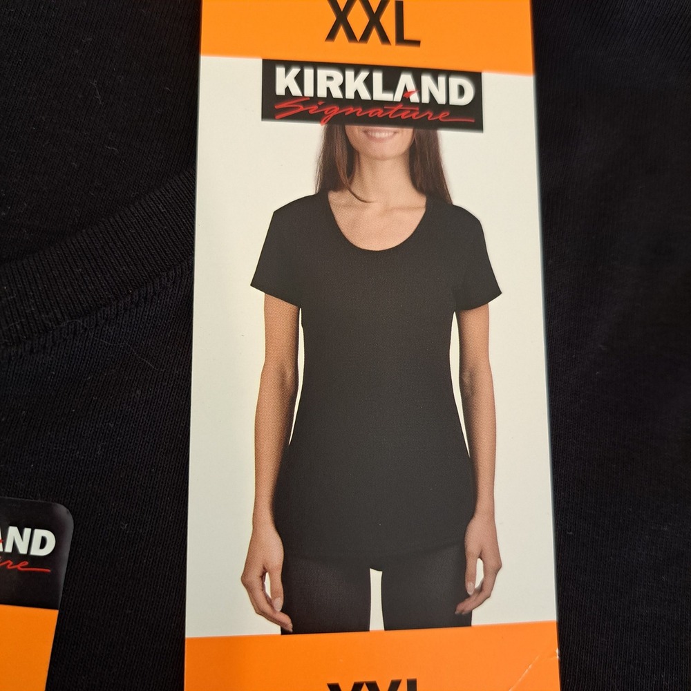 Kirkland Women Tee XXL Black NWT Pima Cotton Scoop Neck 1797-140